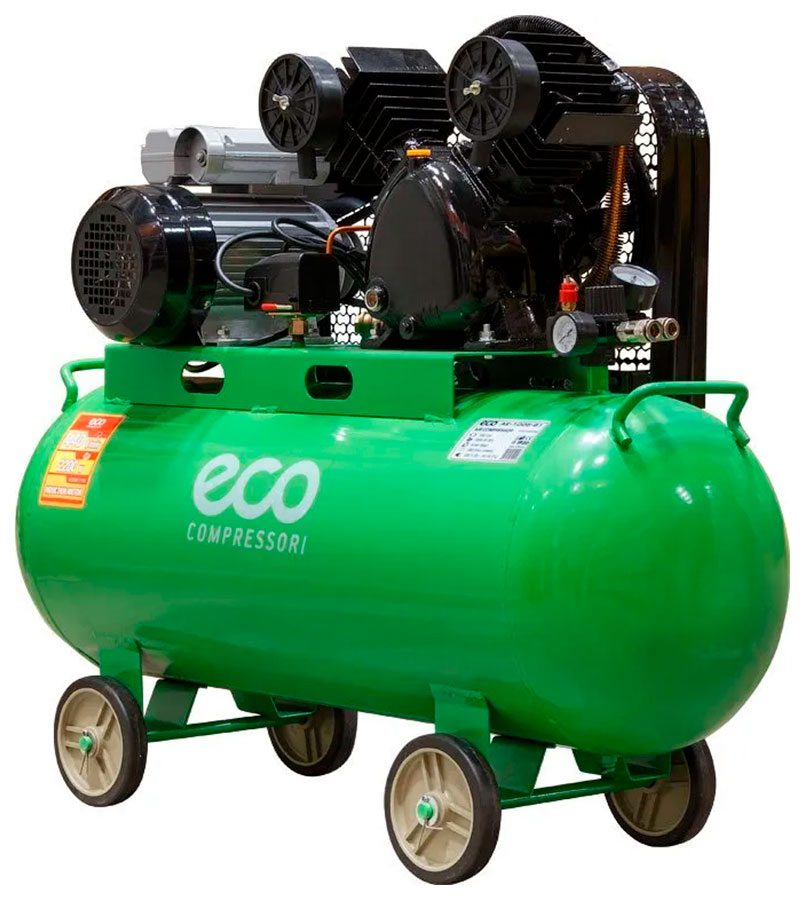Изображение товара Компрессор Eco AE-1005-B1, 380 л/мин, 8 атм, ременной масляный ресивер, 100 л, 220 В, 2.20 кВт