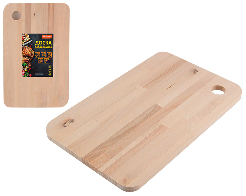 

Доска разделочная Mallony Сonfondere, массив березы 22х35 см (007390)