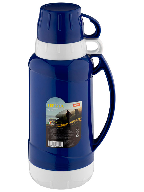 Изображение товара Термос со стеклянной колбой Mallony VALENTE, 1.8 л, 2 чашки (106037)