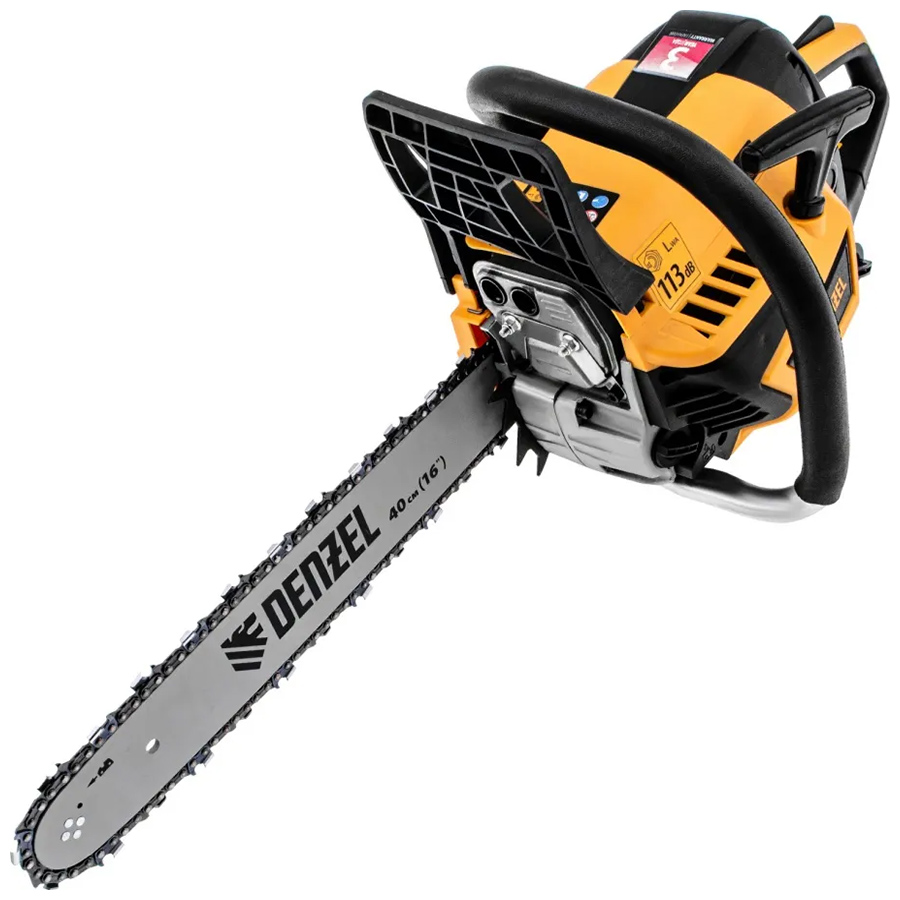 Изображение товара Пила цепная бензиновая Denzel DS-4516, шина 40 см, 45см3, 25 л.с., шаг 0.325, паз 1.5 мм, 64 зв, 95236