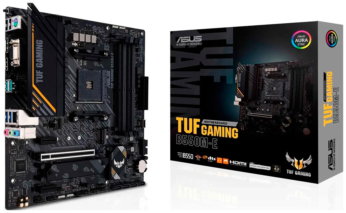 Изображение товара Материнская плата Asus TUF GAMING B550M-E AM4 MicroATX для игровых и профессиональных ПК