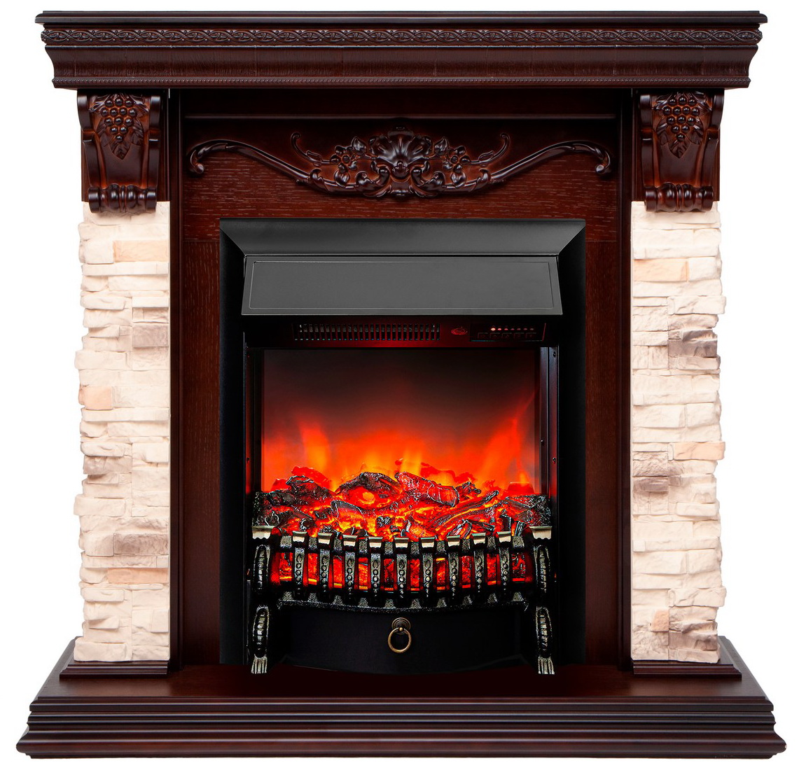 Изображение товара Каминокомплект электрический Realflame PATRICIA в классическом стиле античный орех