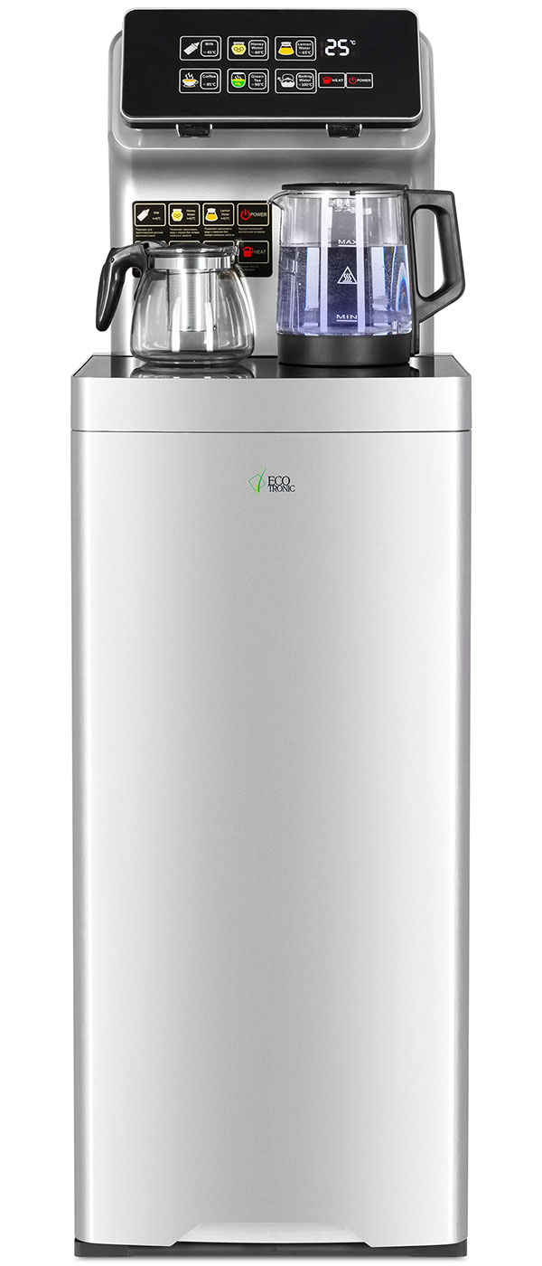 Изображение товара Напольный кулер с чайным столиком Ecotronic TB15-LER серебристый с дистанционным управлением Изображение товара Напольный кулер с чайным столиком Ecotronic TB15-LER серебристый с дистанционным управлением