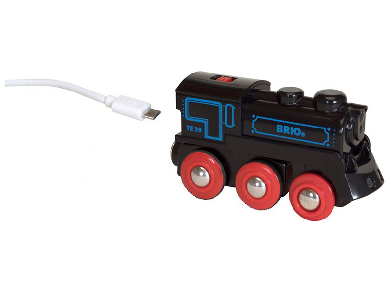 

Поезд Brio Подзаряжаемый ретро-паровоз с mini USB кабелем, 33599