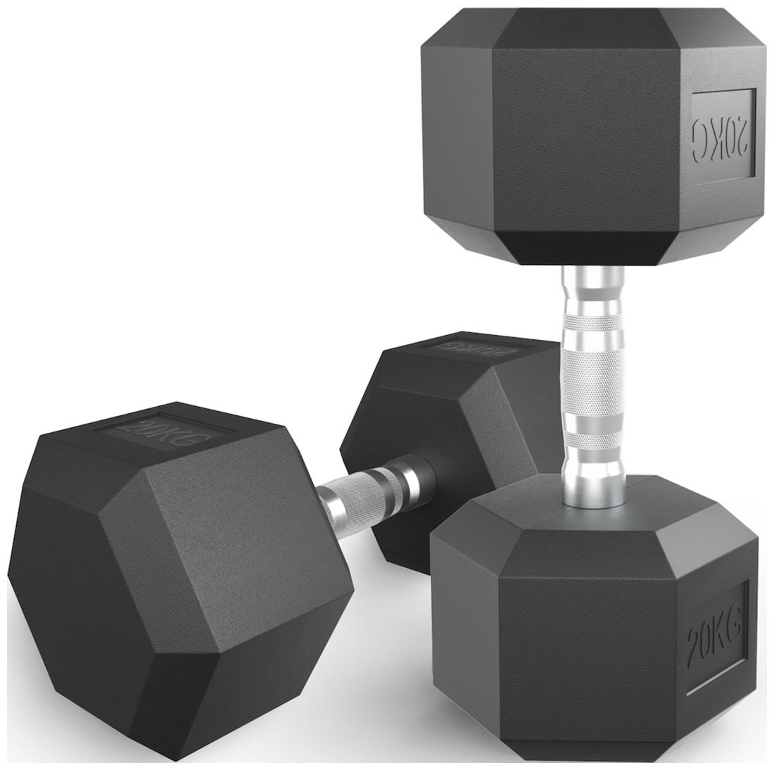 Изображение товара Гантель гексагональная Unix Fit обрезиненная, 20 кг