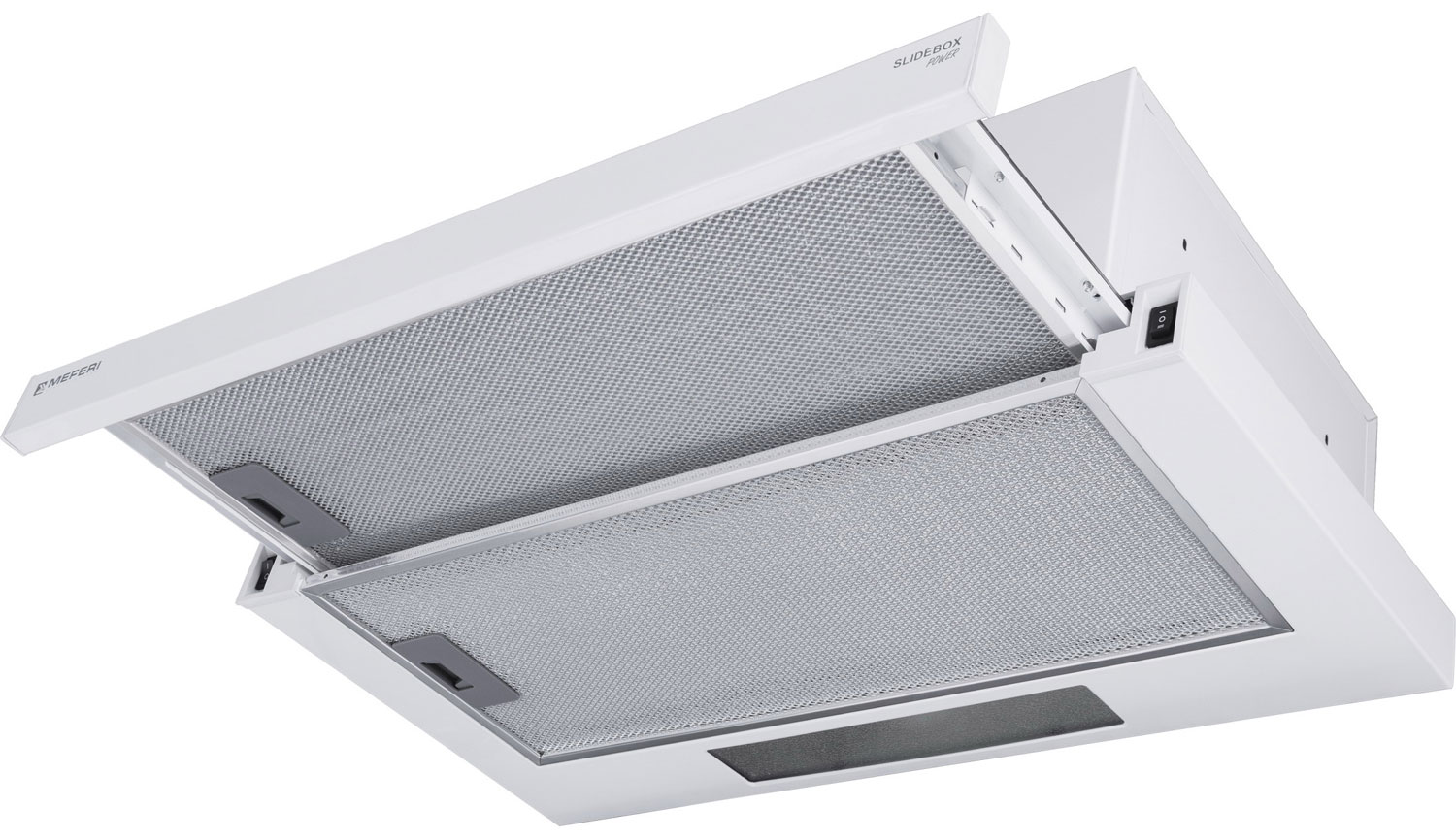 Изображение товара Вытяжка Meferi SLIDEBOX60WH POWER телескопическая белая 850 м3/ч