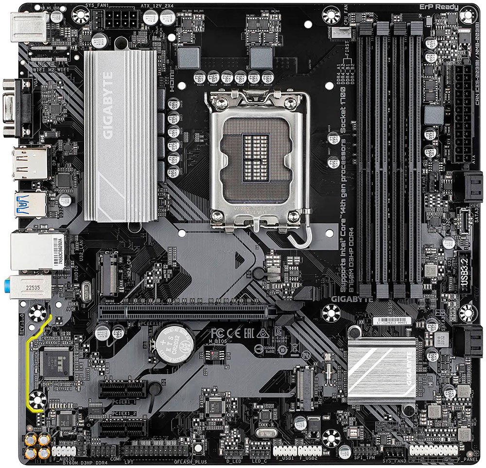 Изображение товара Материнская плата Gigabyte B760M D3HP DDR4 LGA1700 MicroATX Изображение товара Материнская плата Gigabyte B760M D3HP DDR4 LGA1700 MicroATX