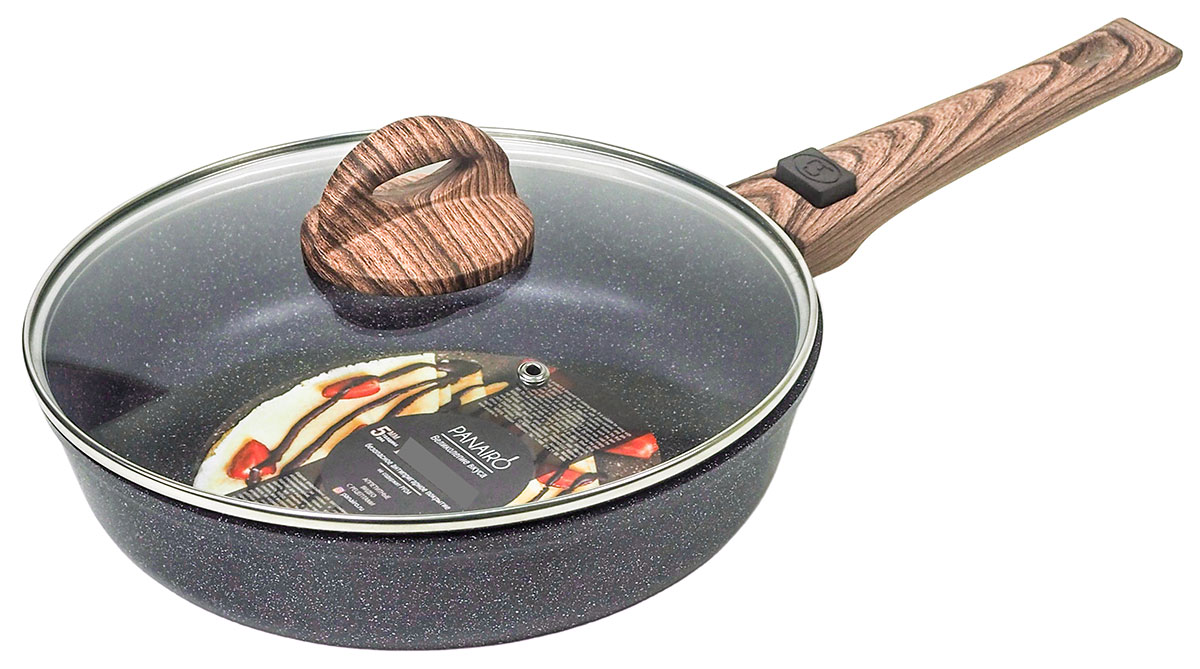 Изображение товара Сковорода с крышкой и съемной ручкой Panairo ECO induction, 22 см, индукция (ECO-22-G-Sruswd-K.wd-I)
