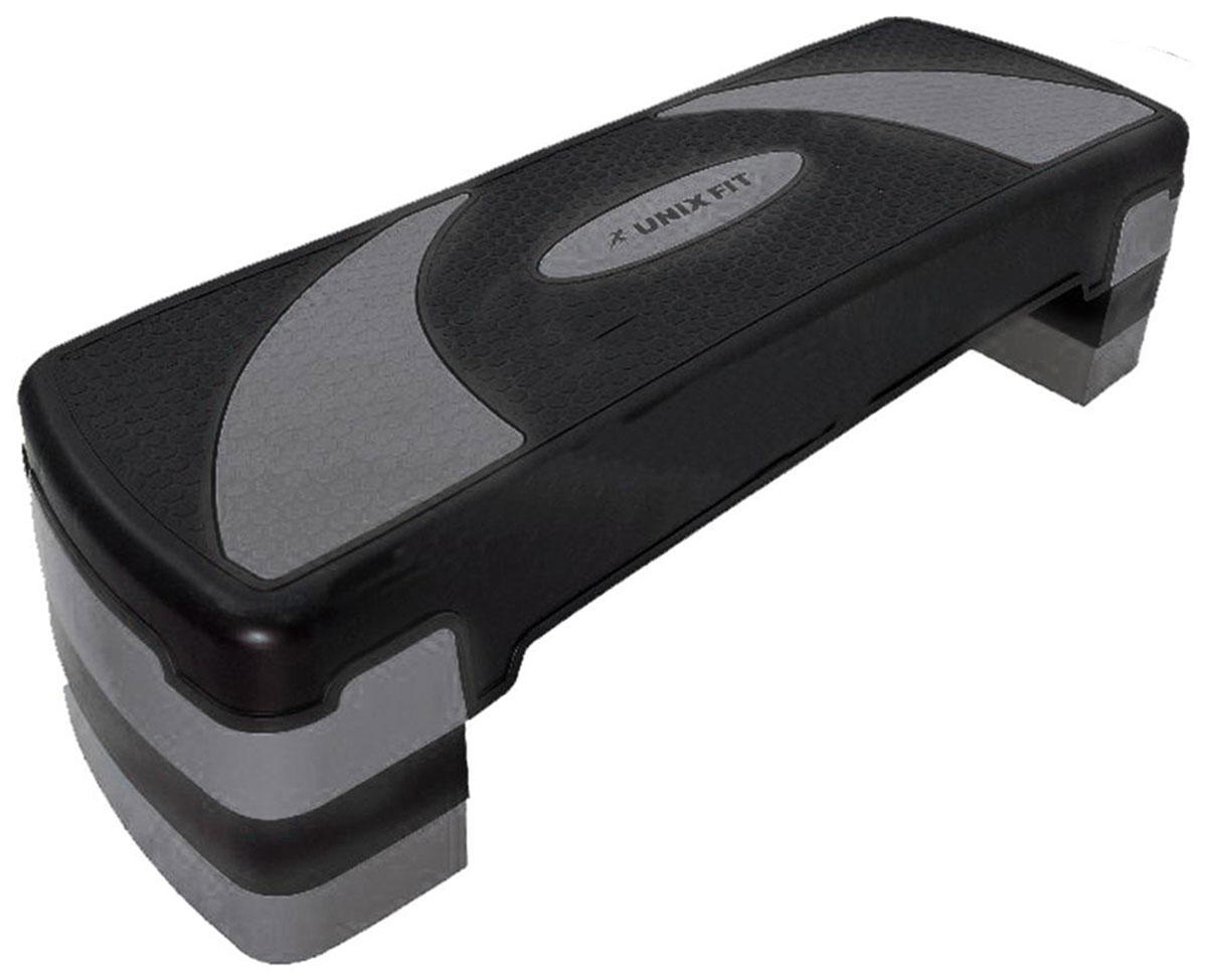 Изображение товара Степ-платформа Unix Fit для фитнеса, 3 уровня, 80 см, серый (SPU80WGY)