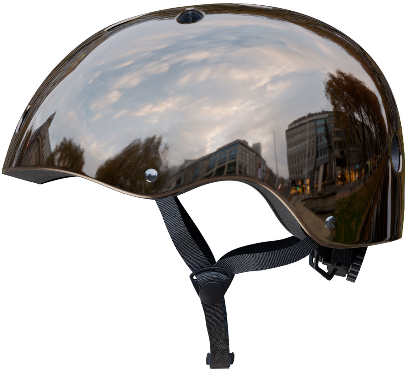 Изображение товара Детский защитный шлем Happy Baby MADDY chrome 50054 для велоспорта роликов и самокатов