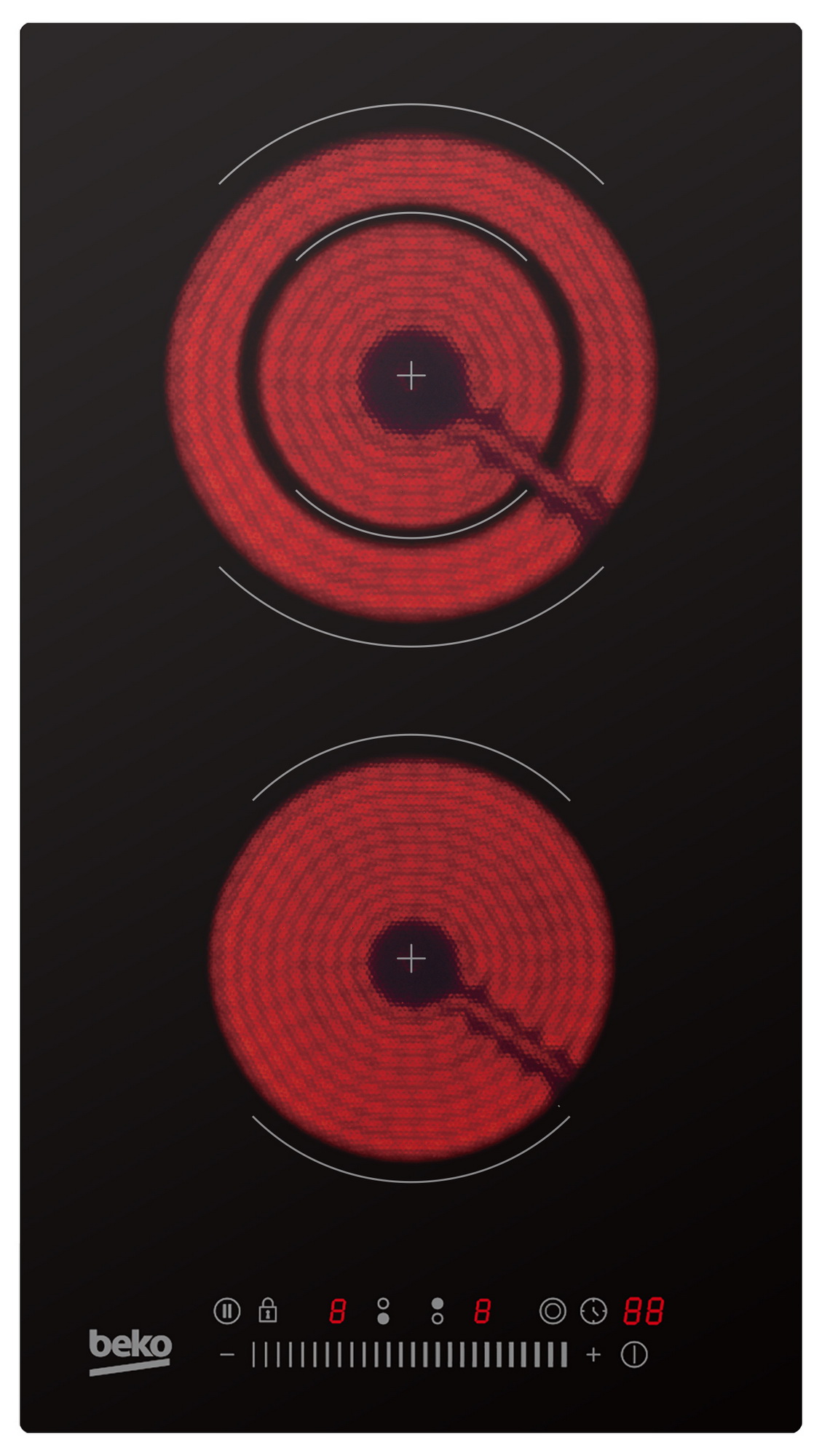 Изображение товара Электрическая варочная панель Beko HDC 32400 TO 2 конфорки стеклокерамика быстрый нагрев