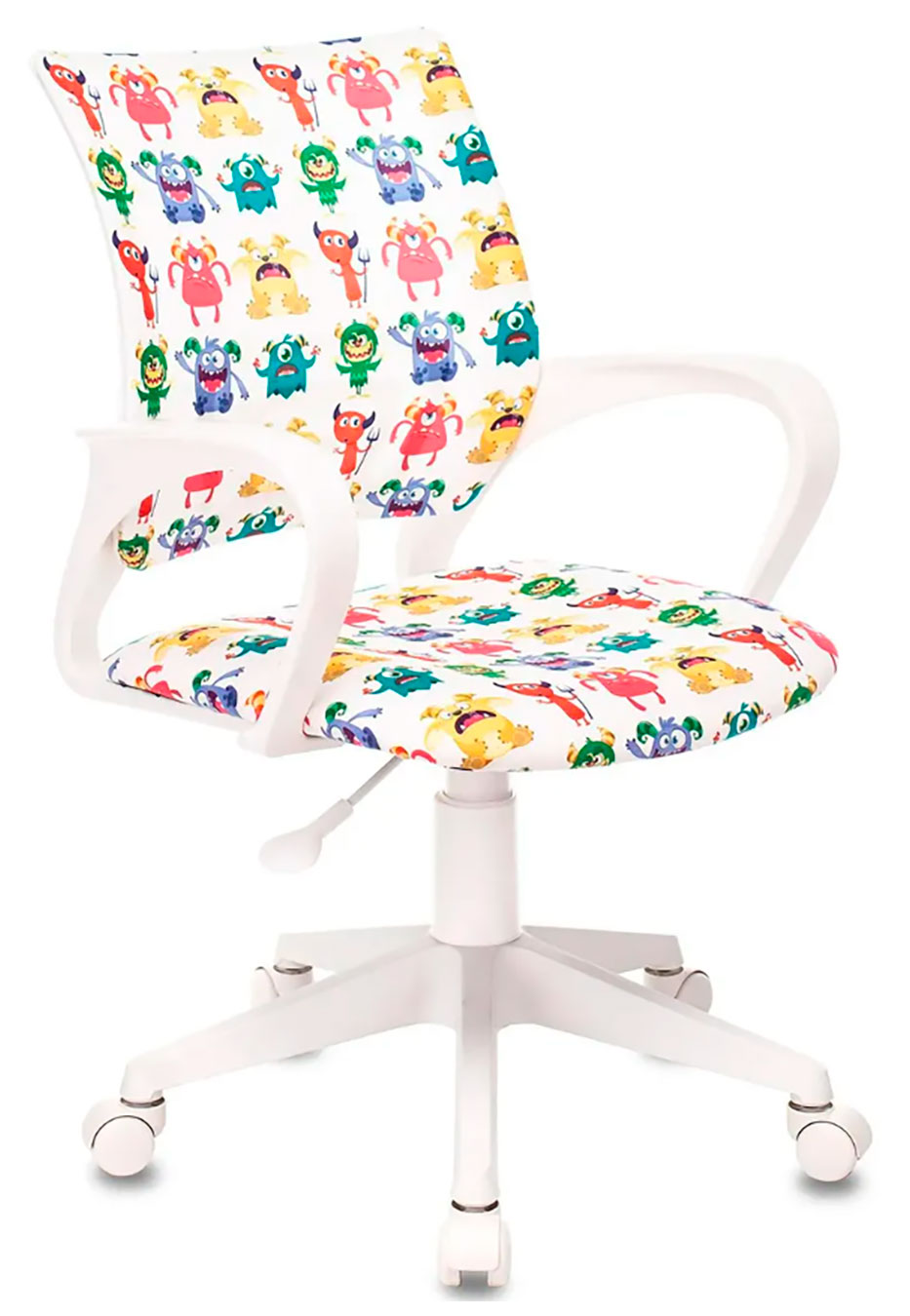 Изображение товара Кресло детское Бюрократ BUROKIDS 1 W, белый, монстры, крестов. пластик