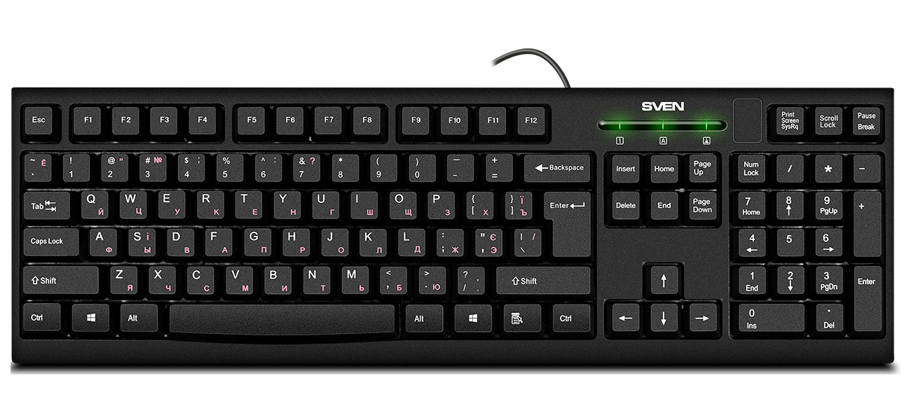 Изображение товара Клавиатура Sven KB-S300, черная, 104 клавиши (SV-015756)