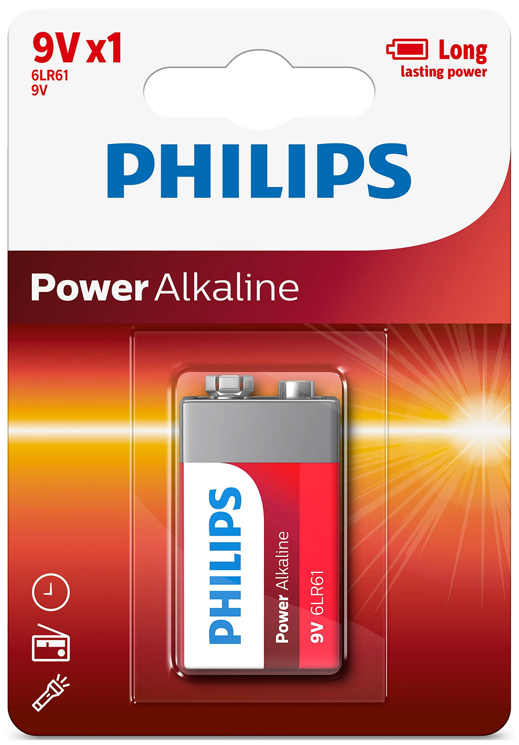 Изображение товара Щелочная батарейка формата Крона 9V Philips Power Alkaline 600 мАч