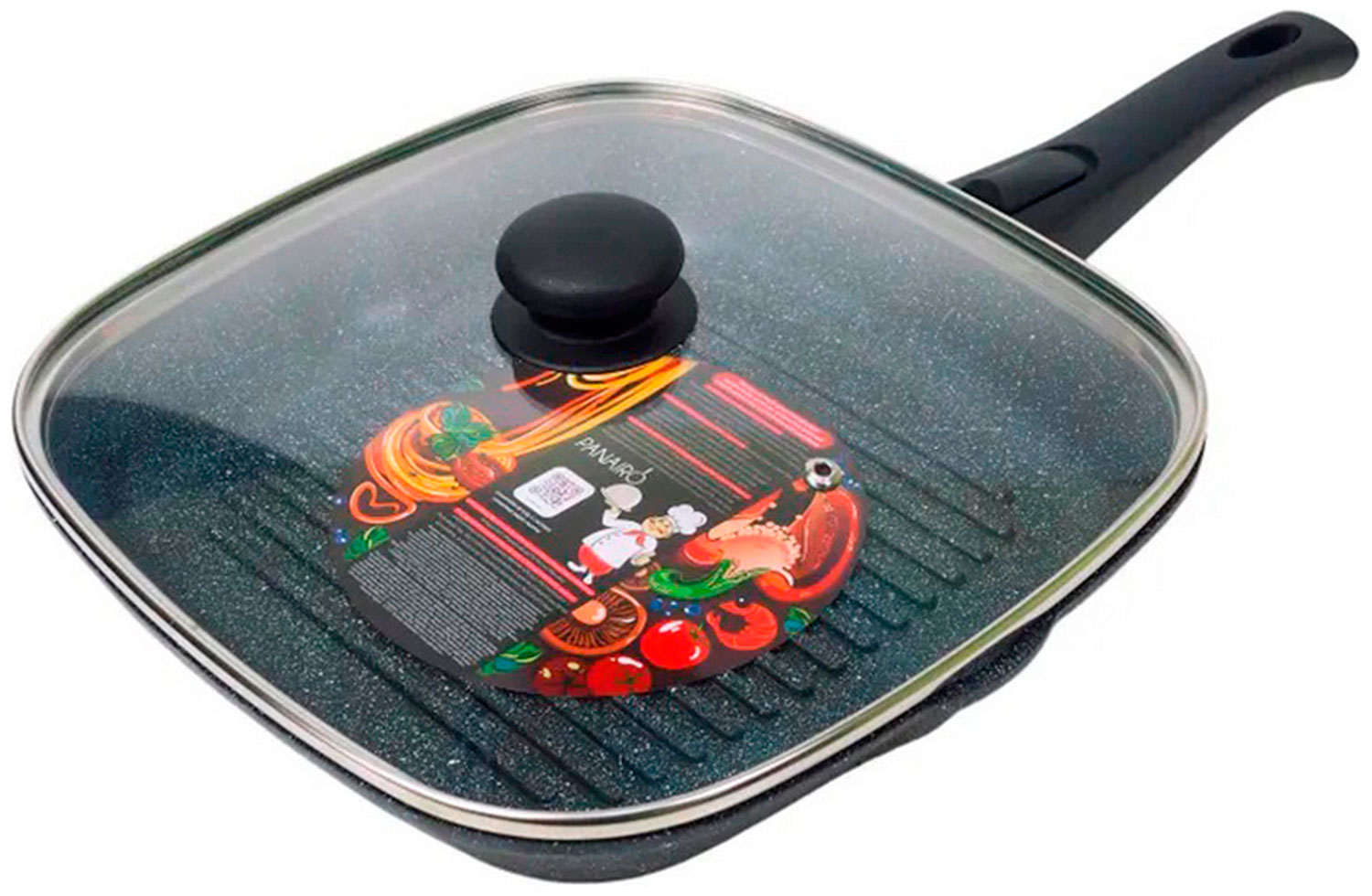 Изображение товара Сковорода-гриль Panairo Veranss, 27х27см, с крышкой и съемной ручкой (VR-GRIL-27-Srus-K.pls) Изображение товара Сковорода-гриль Panairo Veranss, 27х27см, с крышкой и съемной ручкой (VR-GRIL-27-Srus-K.pls)