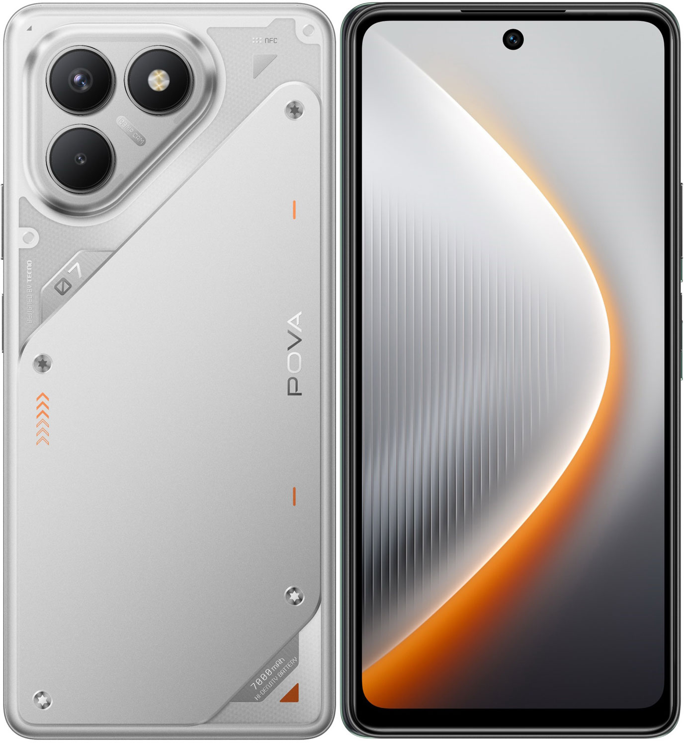 Изображение товара Смартфон Tecno POVA 7 Neo 8+256 Гб серебристый с мощной камерой и аккумулятором 7000 мАч