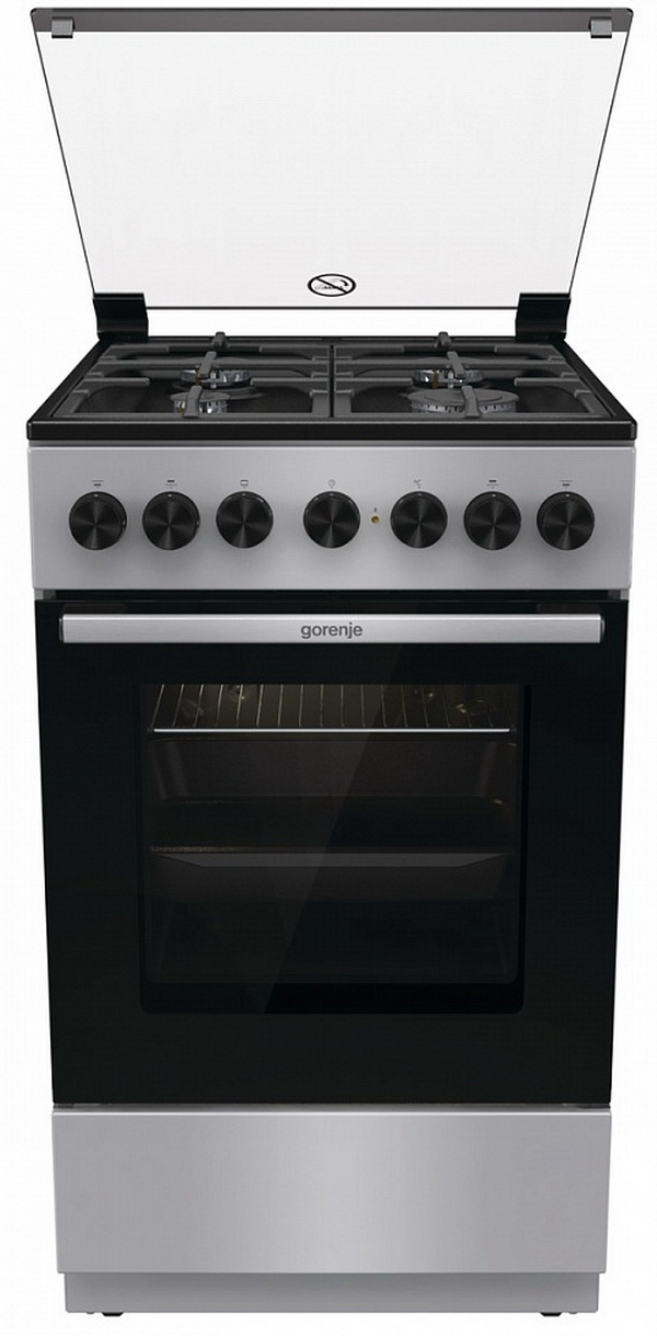 Изображение товара Комбинированная плита Gorenje GK5B44SF с духовкой и газовыми конфорками нержавеющая сталь