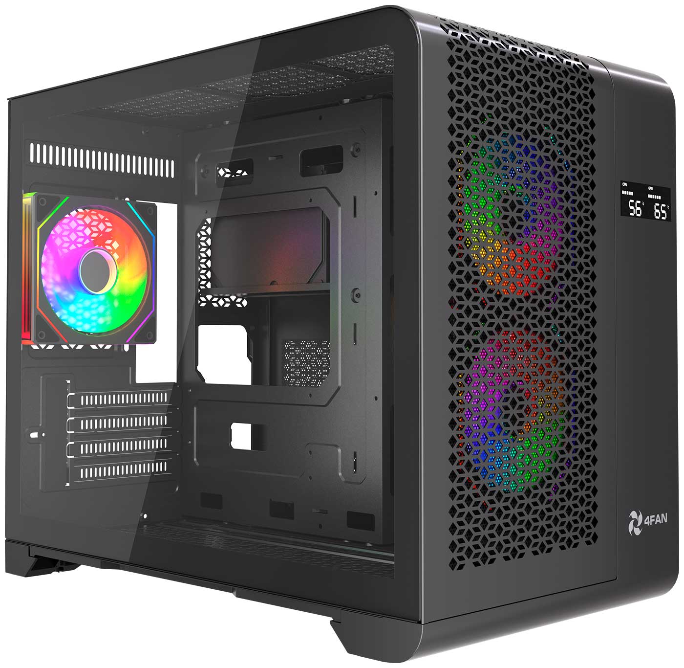 Изображение товара Компьютерный корпус 4FAN XZ Megabit Black wFans с ARGB вентиляторами