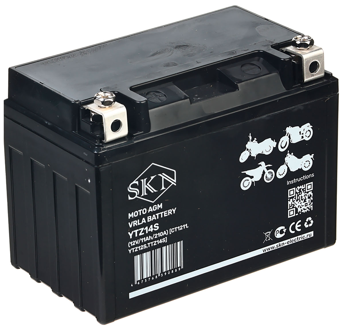 Изображение товара Аккумулятор стартерный для мототехники SKN YTZ14S (12V/11Ah/210A) [CT 1211 YTZ12STTZ14S]