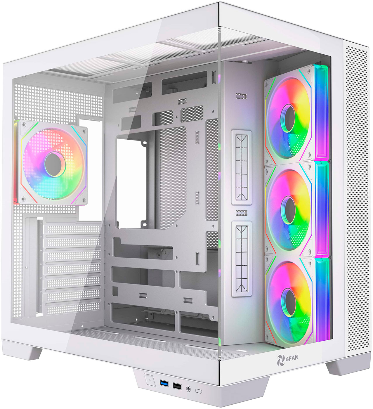 Изображение товара Компьютерный корпус 4FAN Zerphi White wFans стильный и многофункциональный