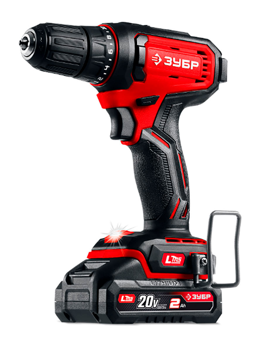 Изображение товара Аккумуляторный ударный дрель-шуруповерт Зубр 20 В 40 Нм LMS, 2 АКБ