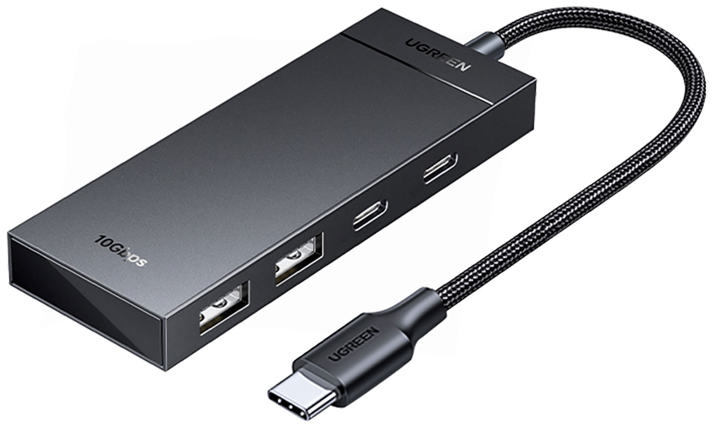 Изображение товара USB концентратор (хаб) Ugreen CM806, USB-C - 2xUSB-A + 2xUSB-C без PD 10 Гбит/с, черный (35583) Изображение товара USB концентратор (хаб) Ugreen CM806, USB-C - 2xUSB-A + 2xUSB-C без PD 10 Гбит/с, черный (35583)