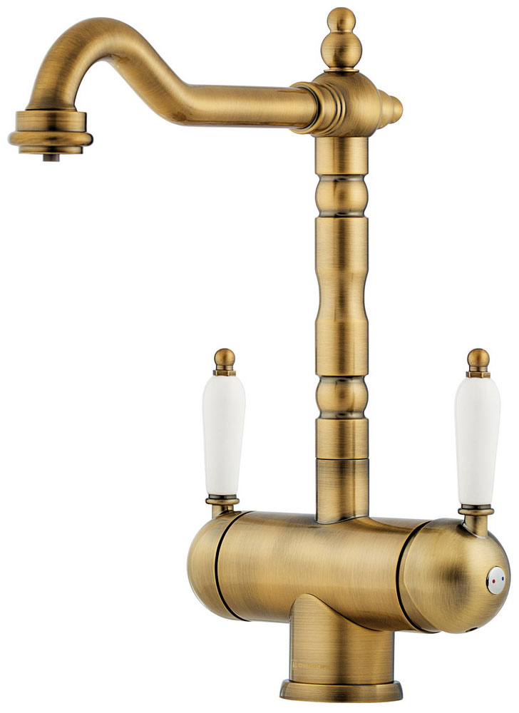 Изображение товара Кухонный смеситель Omoikiri Amagasaki-A с фильтром, античная латунь, Япония