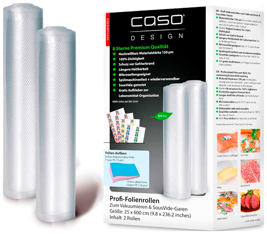 Рулоны д/вак.упаковки CASO VC 25*600 рулоны для вакуумной упаковки caso vc 28 600