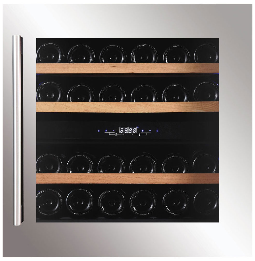 Изображение товара Встраиваемый винный шкаф Dunavox DAVS-25.63DSS двойная зона нержавеющая сталь