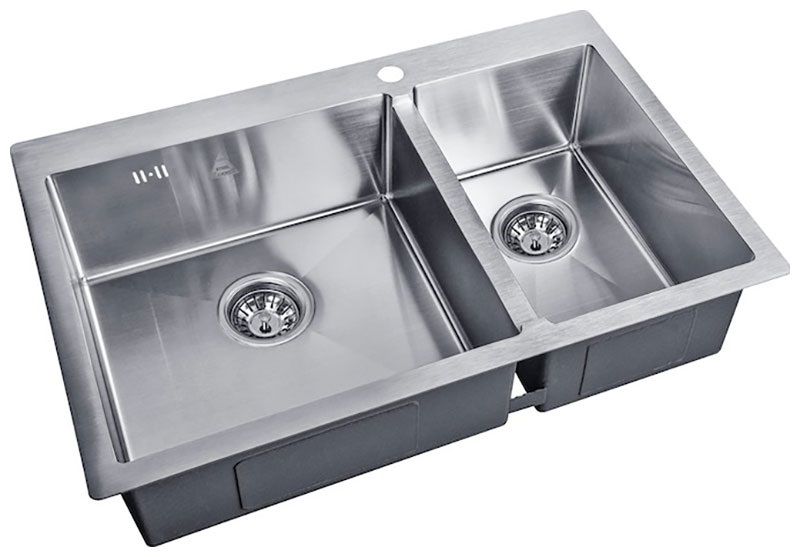 Изображение товара Кухонная мойка Zorg SH 78-2-51-L из нержавеющей стали с двумя чашами
