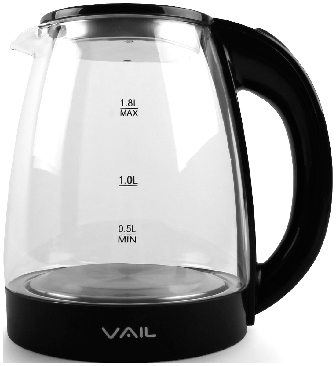 Чайник электрический Vail VL-5550 черный 1,8 л. чайник электрический vail vl 5507 1 8 л розовый
