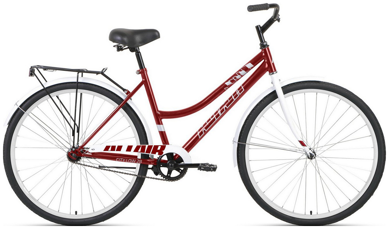 Велосипед Altair CITY 28 low 2022 рост 19 темно-красный/белый (RBK22AL28022) велосипед altair city 28 low 3 0 28 3 ск рост 19 мятный черный rbk22al28030