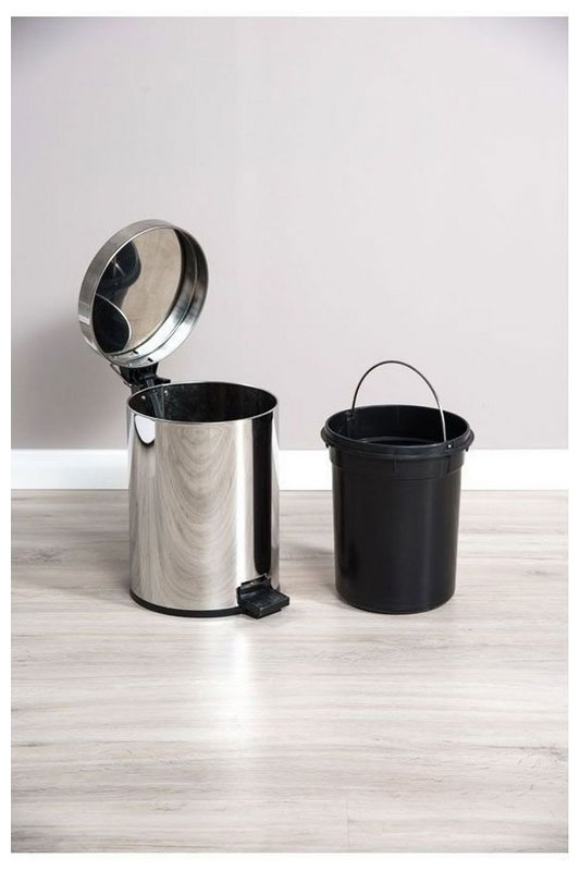 Изображение товара Бак для мусора Aquanet 8072 5 литров хром с педалью и крышкой