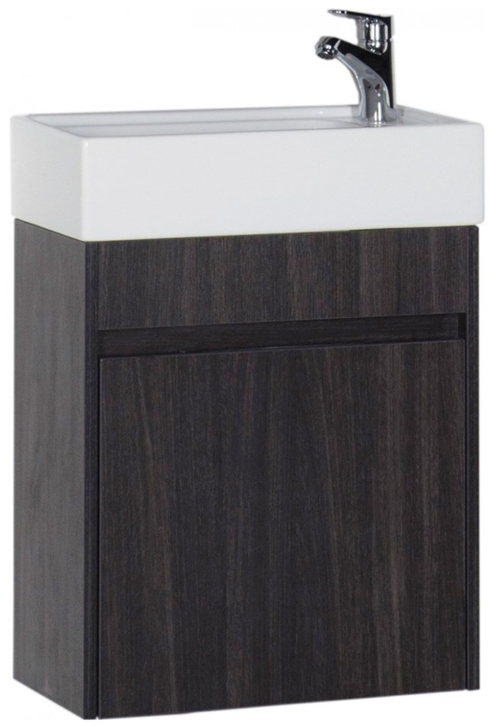 

Тумба под раковину Aquanet Лидс 50 эвкалипт мистери венге/черный (00182744), Темное дерево