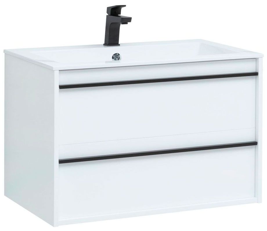 Изображение товара Тумба под раковину Aquanet Lino 80 белый матовый мебель для ванной