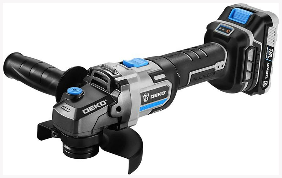 

Угловая шлифовальная машина (болгарка) Deko DKAG20, 20В, 2*3.0 Ач