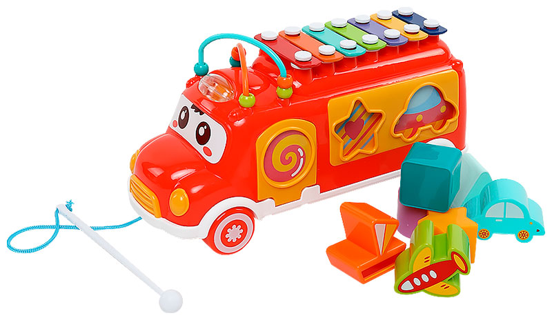Изображение товара Музыкальный детский центр Everflo Happy Bus HS0413355 с сортером и ксилофоном