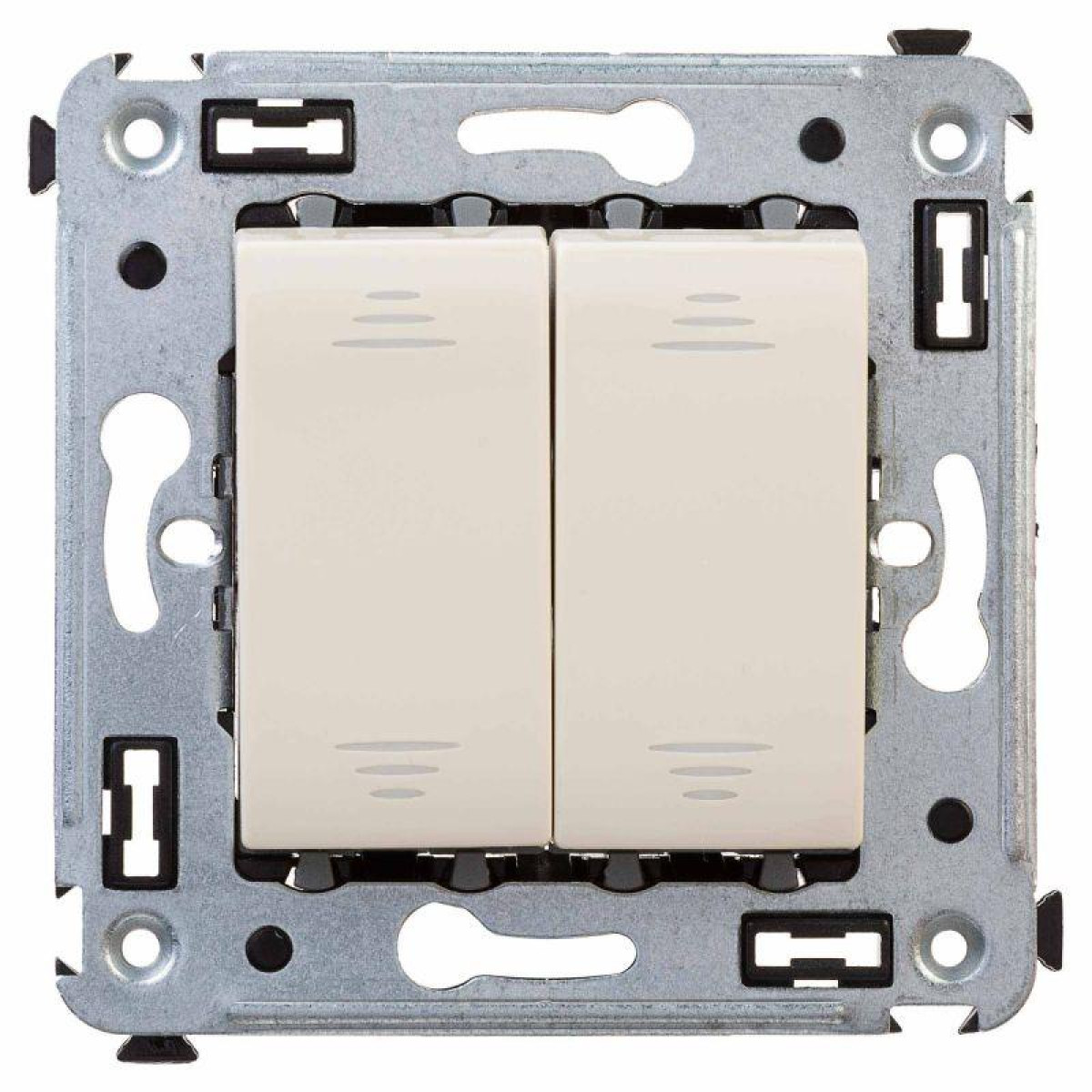 Изображение товара Выключатель DKC 2-клавишный Avanti Ванильная дымка 16А IP20