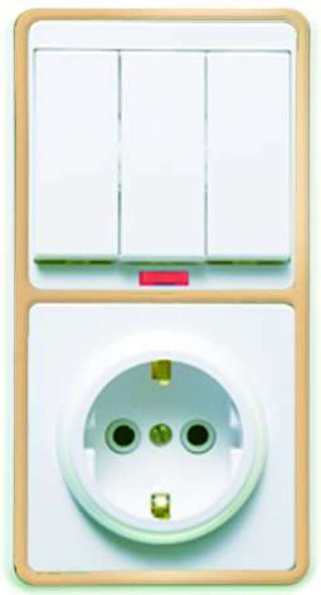 Изображение товара Блоки комбинированные Кунцево-Электро БКВР-054 Бэлла с подсветкой и розеткой 1-кл. для скрытой уста