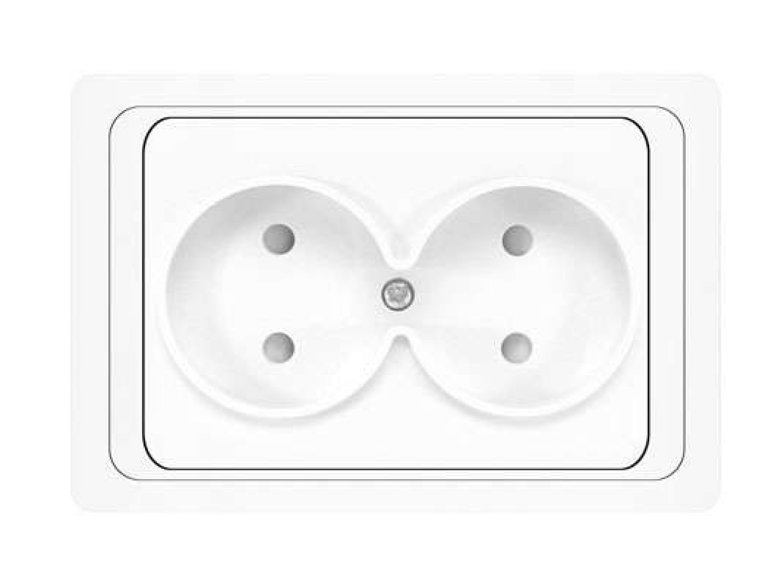 Изображение товара Универсальная встраиваемая розетка 2-м СП Валери 16А IP20 без заземл. шторки Белая