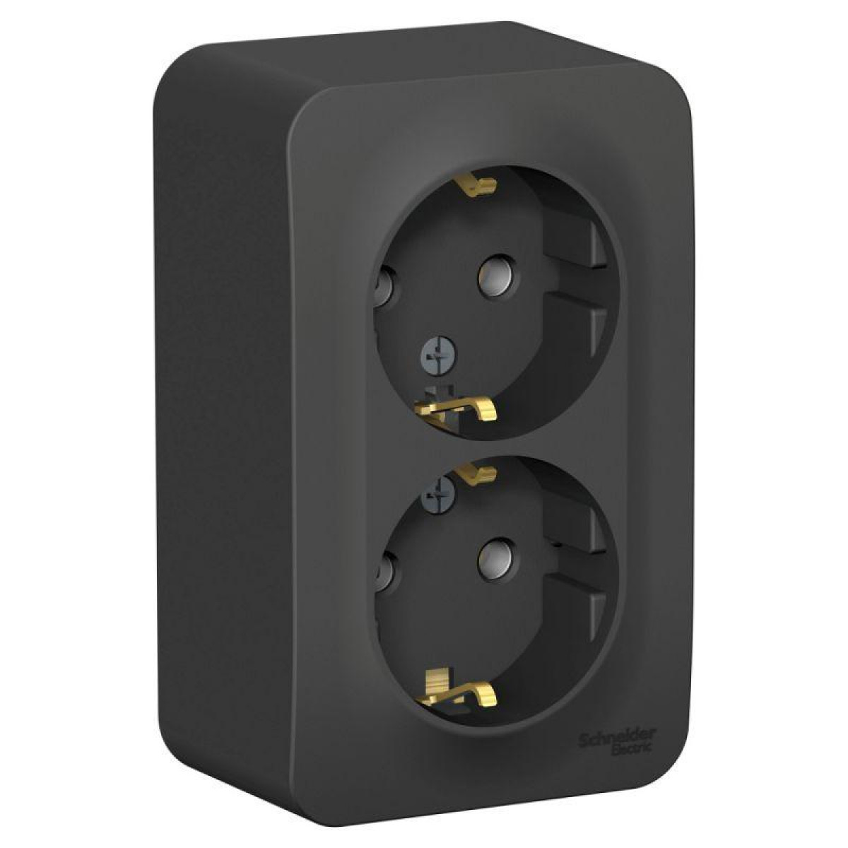 Изображение товара Розетки Systeme Electric Розетка 2-м ОП Blanca 16А IP20 250В с заземл. без защ. шторок антрацит SE