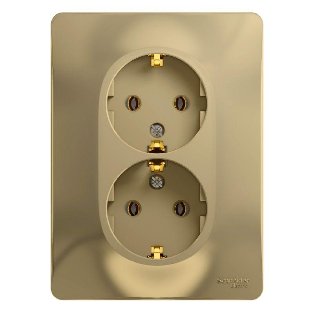 Изображение товара Розетка Systeme Electric Glossa 16А IP20 с заземлением, 2 гнезда, пластиковая, встраиваемая