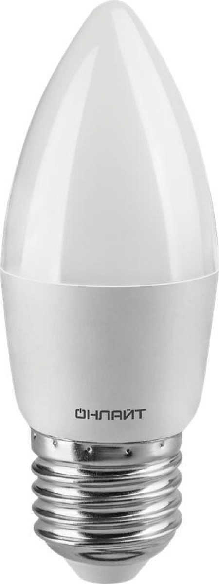 Изображение товара Лампа светодиодная Онлайт 71 635, OLL-C37-8-230-4K-E27-FR, 8 Вт, свеча, 4000К, E27, 600 лм, 176-264В