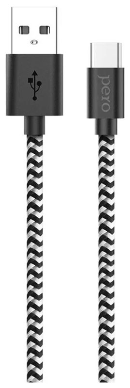 Изображение товара Дата-кабель Pero DC-04 Type-C 3А 1м Silver-black Fast Charge