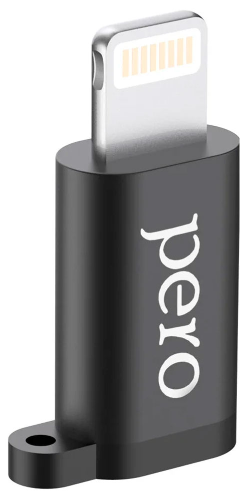 Адаптер Pero AD01 LIGHTNING TO MICRO USB черный