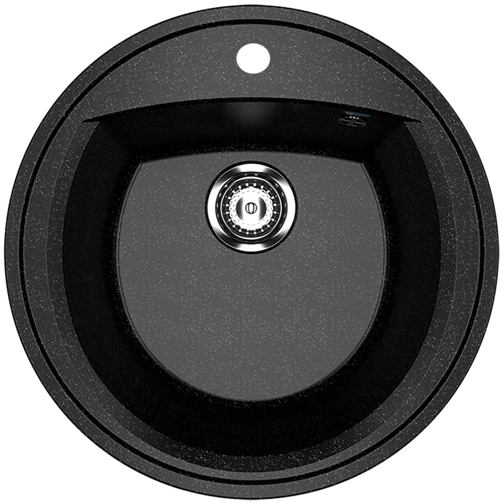 Изображение товара Круглая кухонная мойка Ulgran U-603 черная из композитного материала