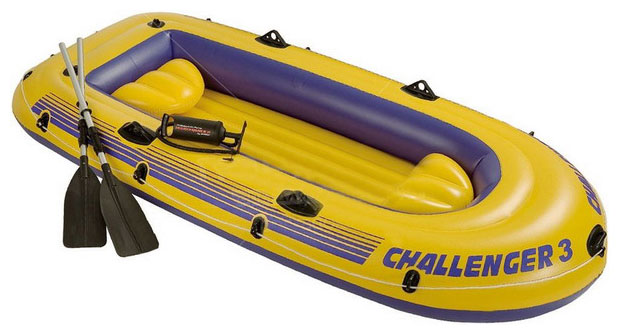 надувная лодка intex challenger 2 68367 голубой Надувная лодка Intex Challenger 3 Set 68370