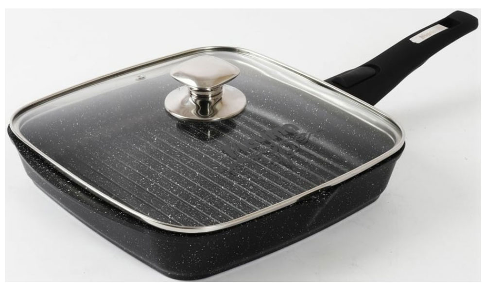 Изображение товара Сковорода-гриль Мечта Гранит, Black квадр. 24х24 см, со съемной ручкой и стекл. крышкой (С064802)