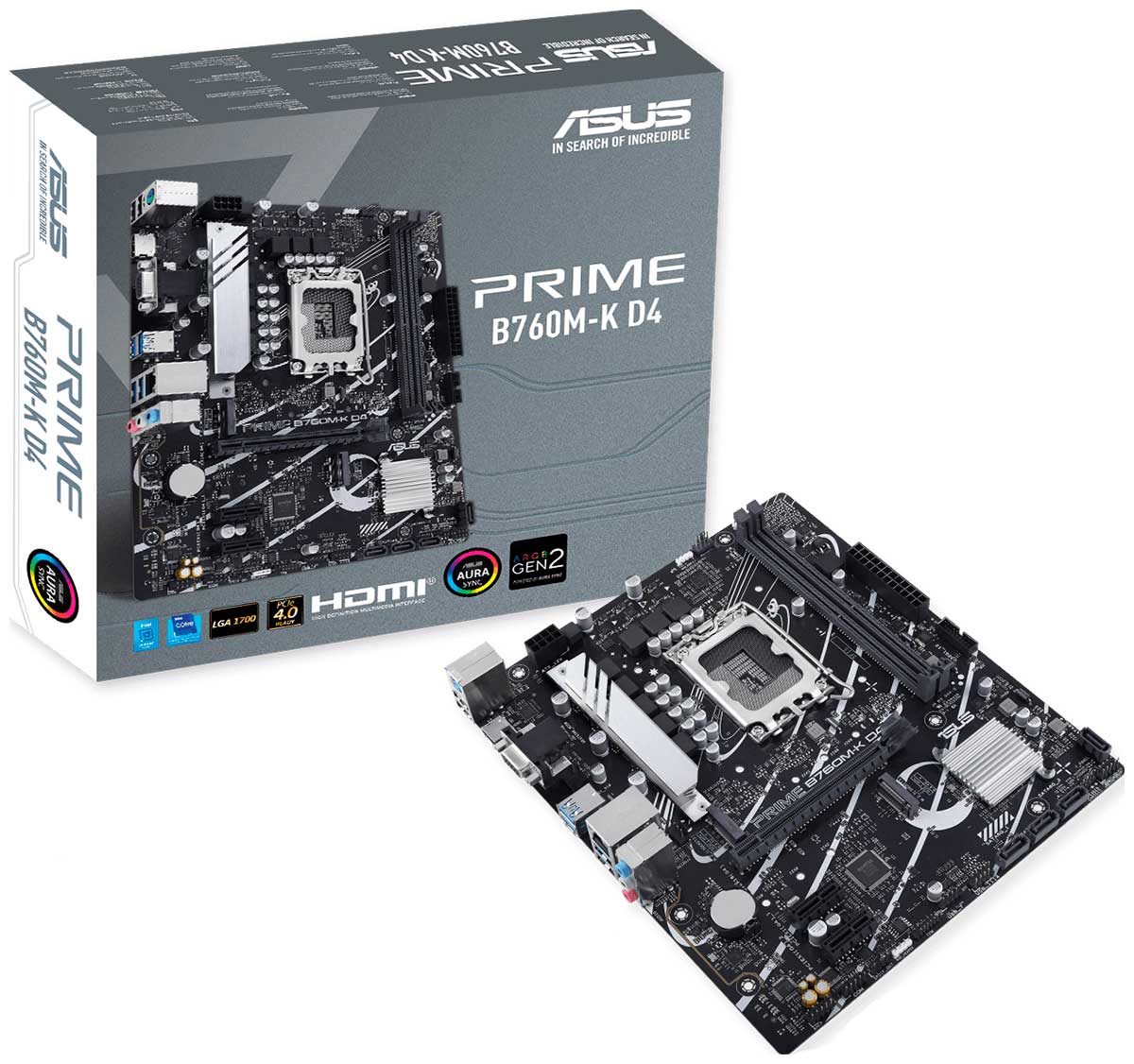 Изображение товара Материнская плата Asus PRIME B760M-K D4 (LGA1700, mATX)