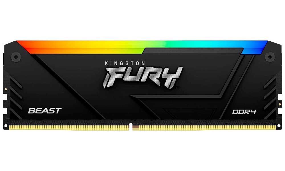 Изображение товара Оперативная память Kingston DDR4 16Gb 3200MHz Fury Beast RGB с подсветкой
